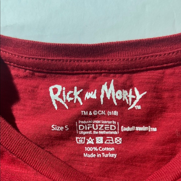 Rick and Morty - Rick’s Saucy Sauces, INC. Red Graphic Tee - Picture 2 of 3